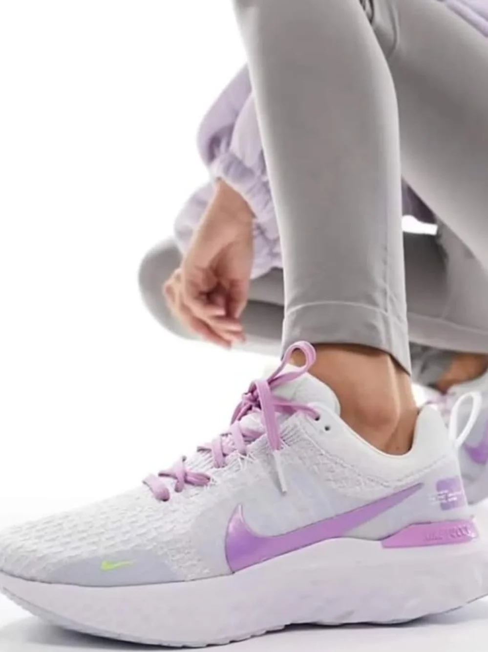 Nike React Infinity Run Flyknit 3 Gray/Purple/White DZ3016-100 Size US7.5/EU38.5